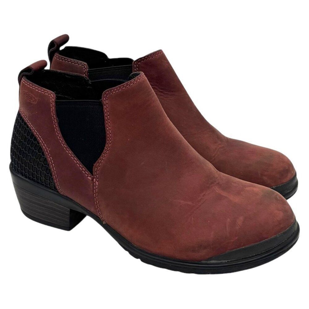 KEEN Morrison Chelsea Boot 36 6 Heeled Ankle Bootie Cinnamon Red